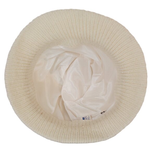 Vintage Hansen Knit Ivory Cloche Hat. 21" Circumference. - Picture 4 of 6